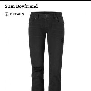 CAbi Sz 4 black slim fit boyfriend jean.